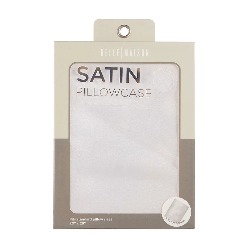 Belle Maison Satin Pillowcase, Gray