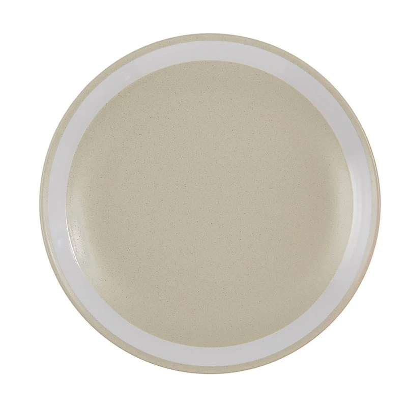 2-tone Dinner Plate, Sand & White, 10.5 in