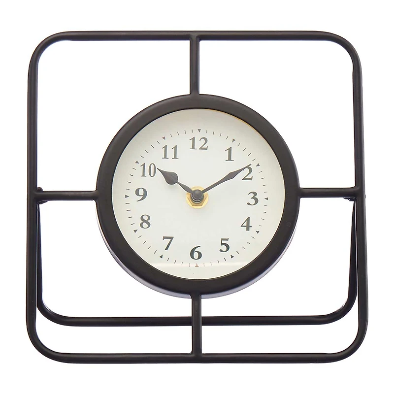 Black & White Metal Table Clock