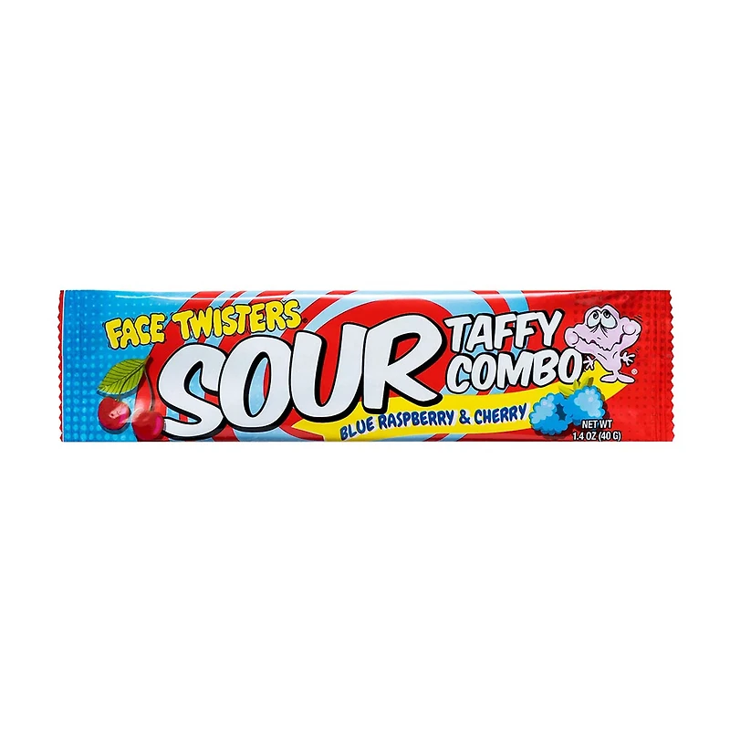 Face Twisters Sour Taffy Combo Bar, 1.4 oz