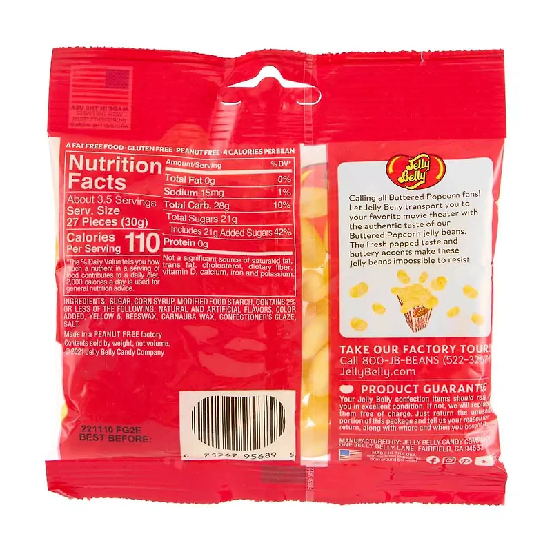 Jelly Belly Buttered Popcorn Jelly Beans, 3.5 oz