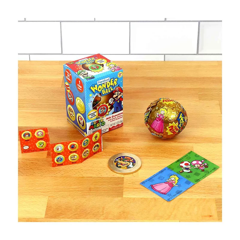 Frankford Super Mario Wonderball Milk Chocolate with Surprise Collectable Coin, 1 oz