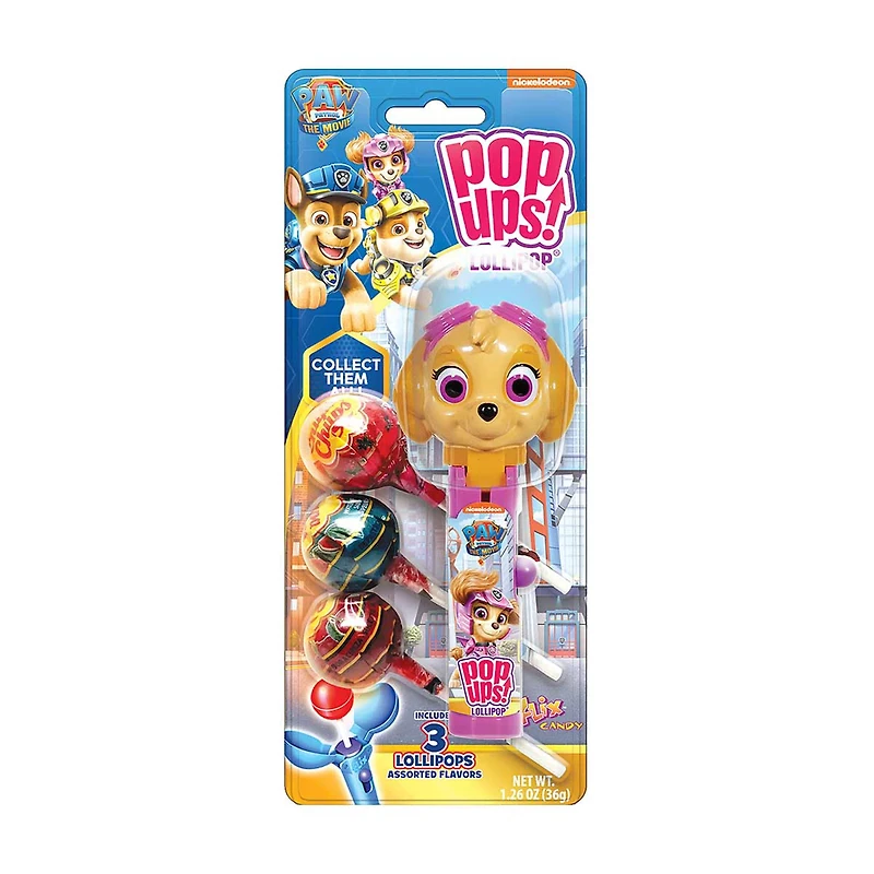 Pop Ups Paw Patrol Lollipops, 1.26 oz, Assorted