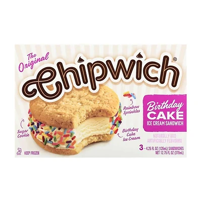 Chipwich The Original Birthday Cake Ice Cream Sandwich, 3 ct, 12.75 fl oz