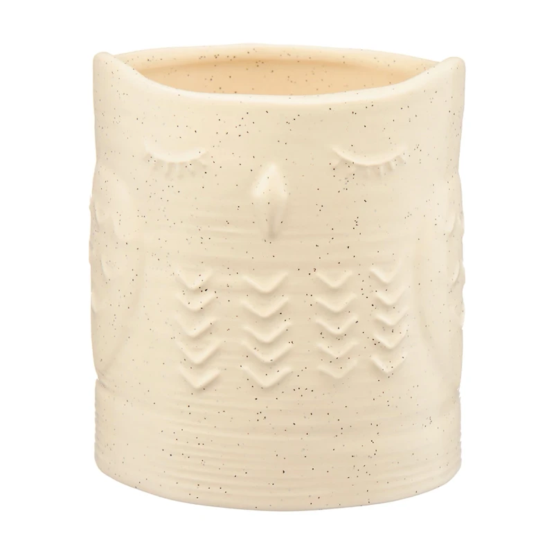 Embossed Ceramic Owl Planter
