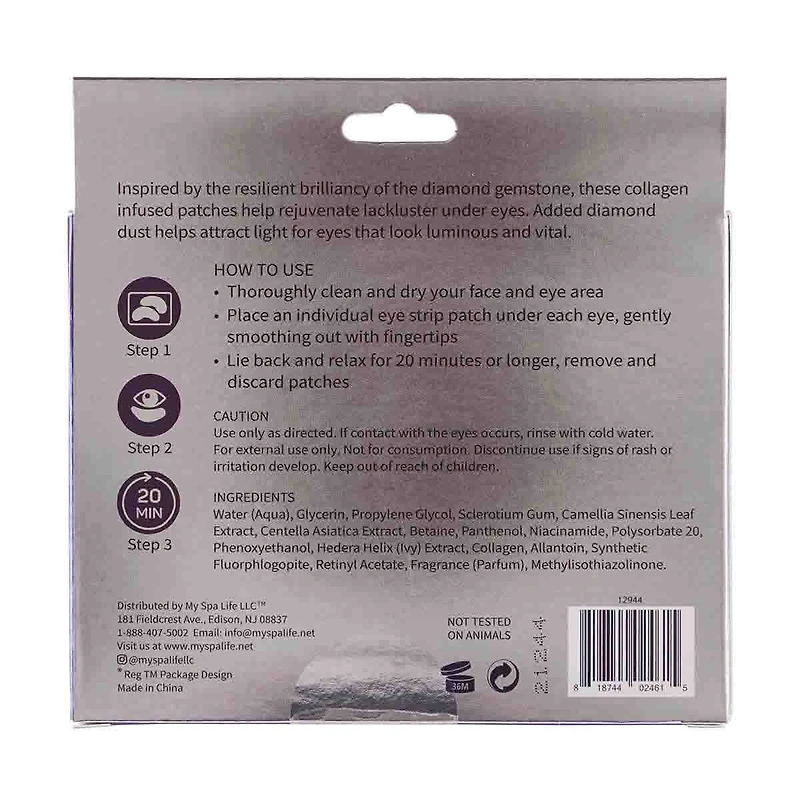 SpaLife Illuminating Diamond Dust Under Eye Patches, 6 pair