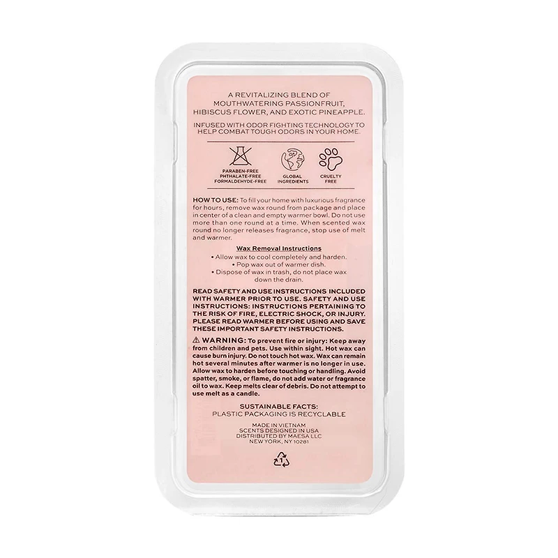 Koze Place Passionfruit and Hibiscus Scented Wax Rounds, 8 ct