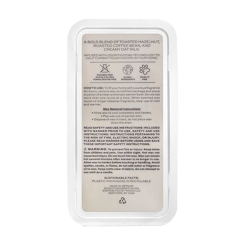 Koze Place Toasted Hazelnut and Oat Milk Scented Wax Rounds, 8 ct