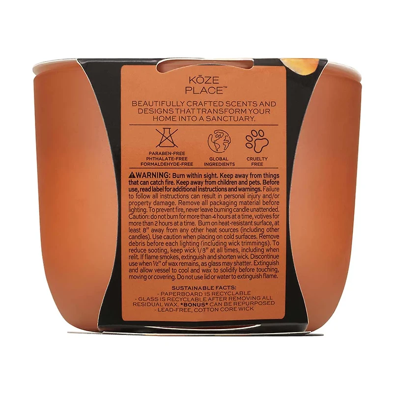 Koze Place Whipped Caramel and Bourbon Scented Candle, 8 oz