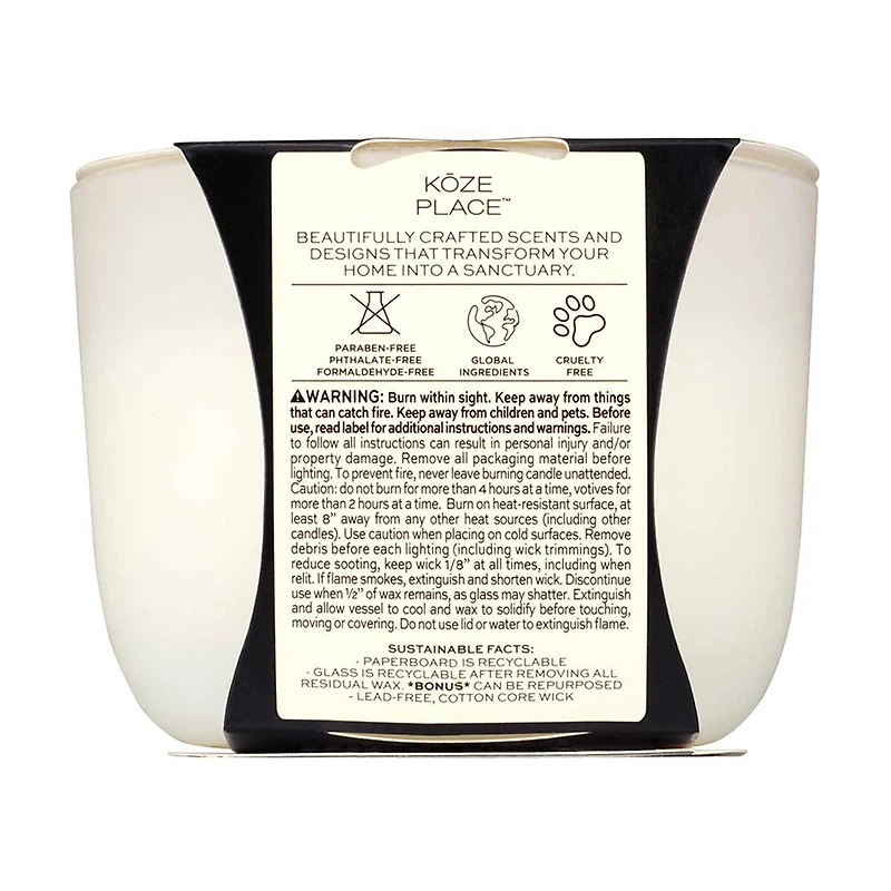 Koze Place Toasted Hazelnut and Oat Milk Scented Candle, 8 oz