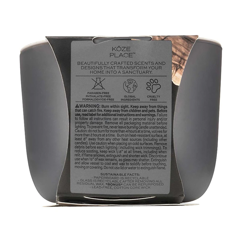 Koze Place Mahogany and Driftwood Scented Candle, 8 oz