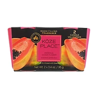 Koze Place Papaya and Guava Flower Scented Candle Duo, 3.4 oz