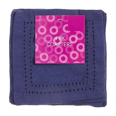 Blue Fabric Coasters, Pack of 4