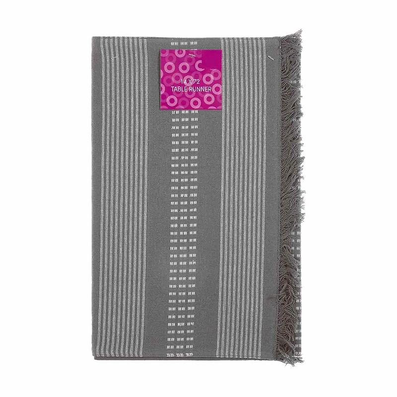 Rectangular Gray Table Runner, 14 x 72 in