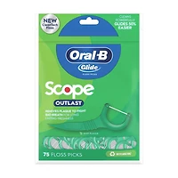 Oral-B Glide Mint Dental Floss Picks with Long Lasting Scope Flavor, 75 ct