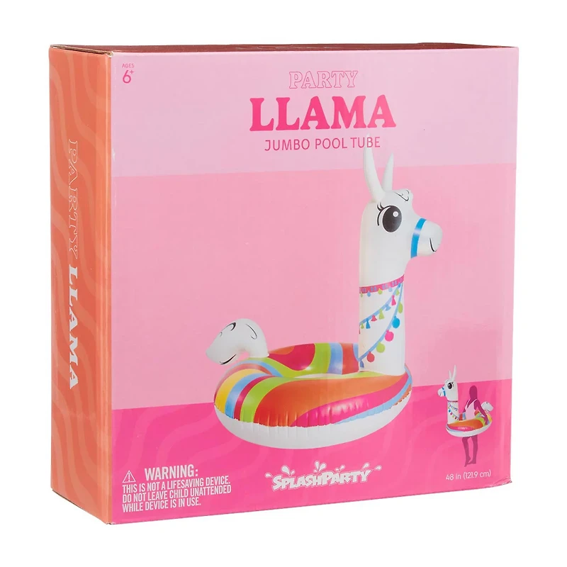 SplashParty Llama Jumbo Pool Tube, 48 in