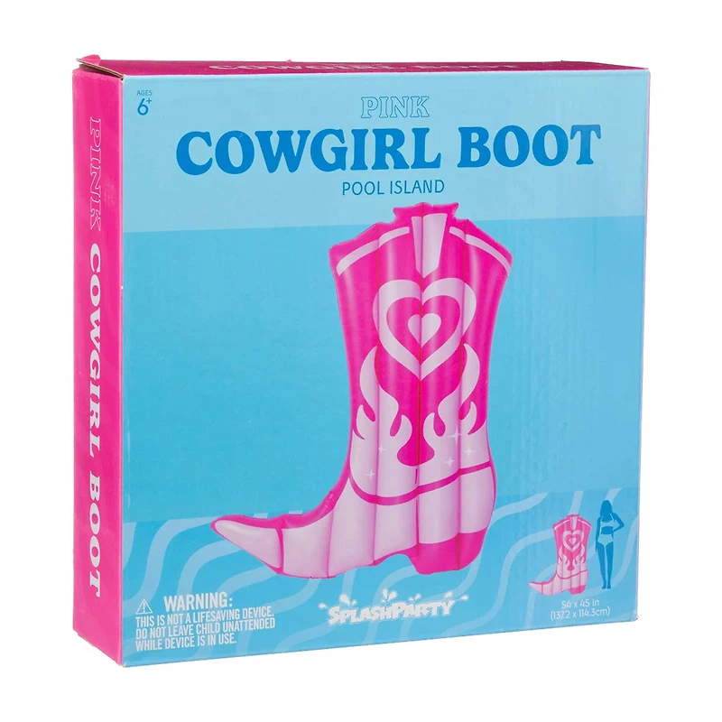 SplashParty Cowgirl Boot Pool Island Float, 54 in