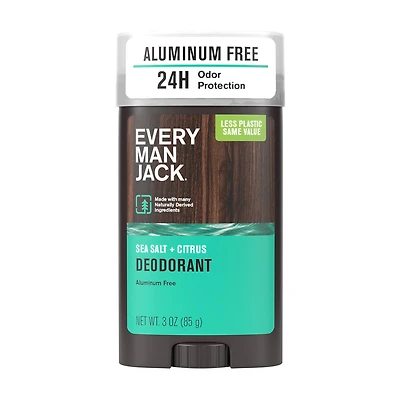 Every Man Jack Sea Salt + Citrus Aluminum Free Deodorant, 3 oz