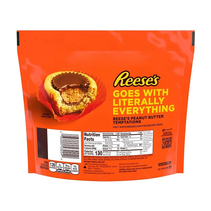 REESE'S Miniatures Milk Chocolate Peanut Butter Cups, Candy Family Pack, 17.6 oz