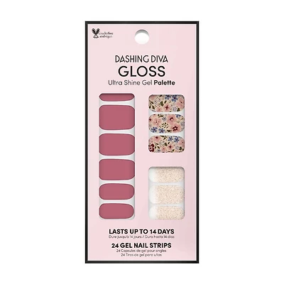 Dashing Diva Gloss Ultra Shine Gel Palette Nail Strips, 24 ct