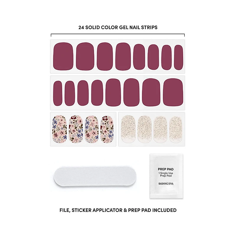 Dashing Diva Gloss Ultra Shine Gel Palette Nail Strips, 24 ct
