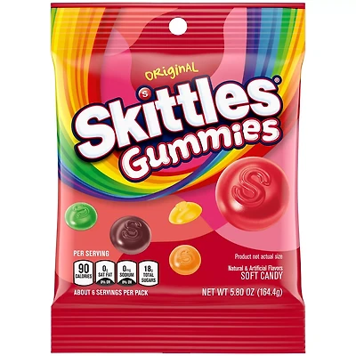 SKITTLES GUMMIES Original Gummy Candy, 5.8 oz Bag