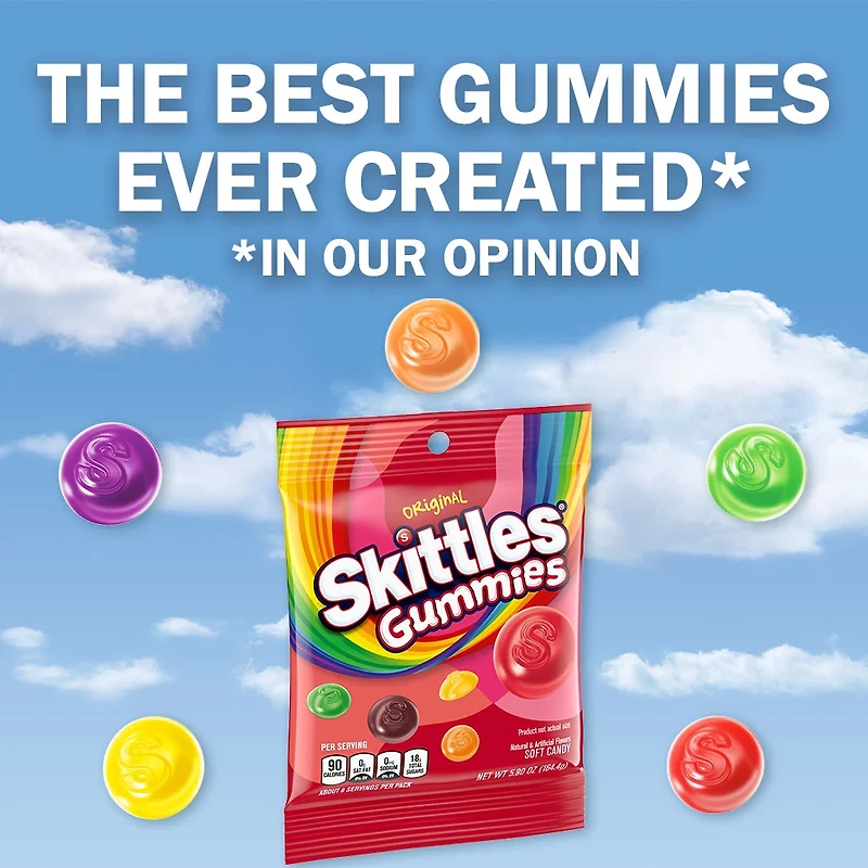 SKITTLES GUMMIES Original Gummy Candy, 5.8 oz Bag