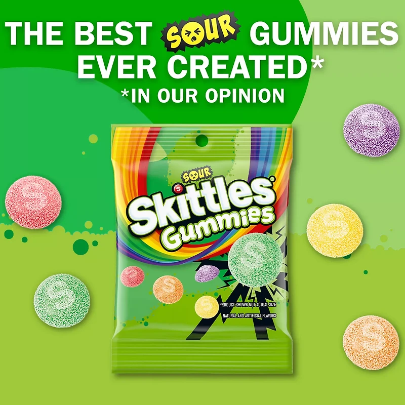 SKITTLES GUMMIES Sour Gummy Candy Assortment, 5.8 oz Bag