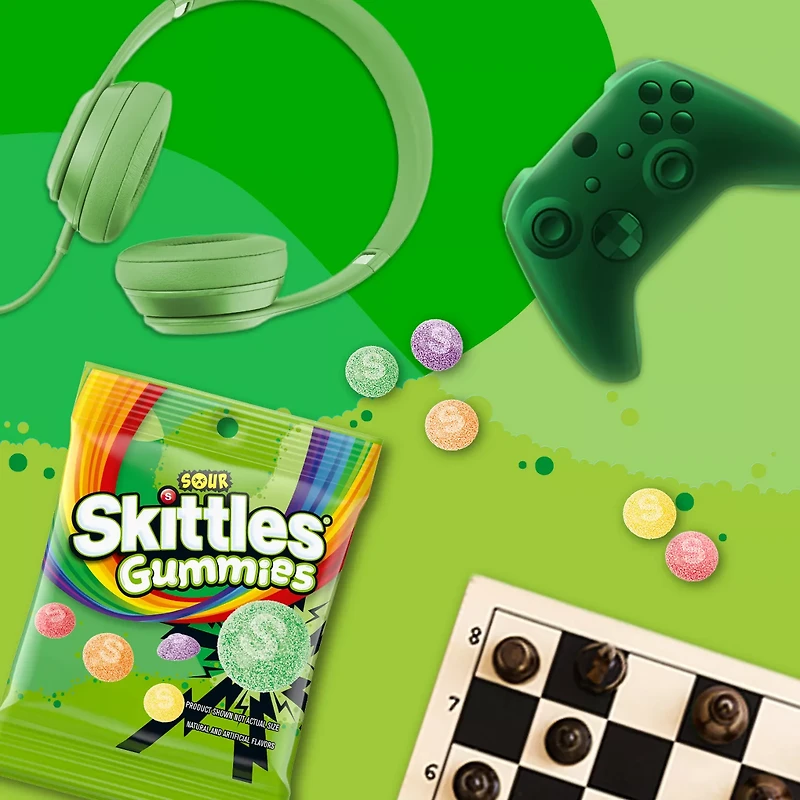 SKITTLES GUMMIES Sour Gummy Candy Assortment, 5.8 oz Bag