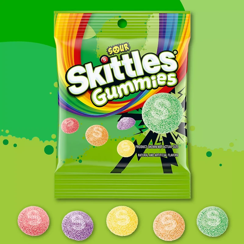 SKITTLES GUMMIES Sour Gummy Candy Assortment, 5.8 oz Bag
