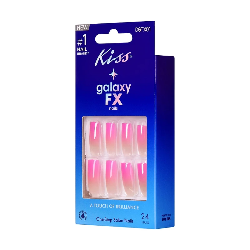 Kiss Galaxy FX One Step Salon Press-On Nails, Gimme, 24 ct