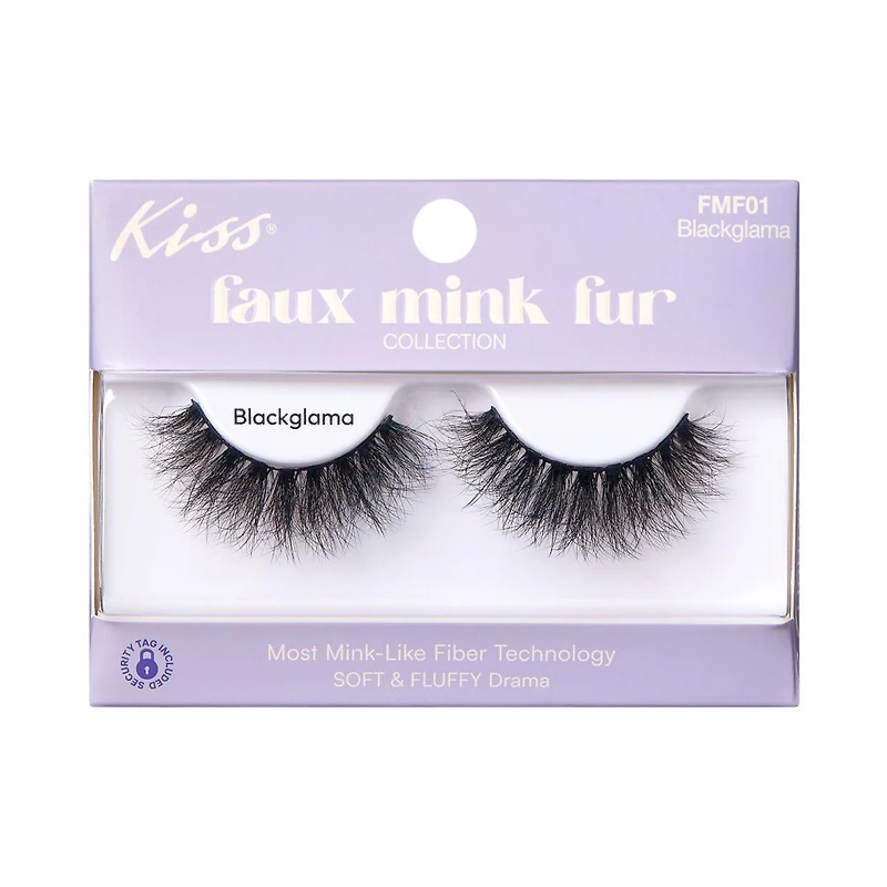 Kiss Faux Mink Fur Collection False Eyelashes, Blackglama