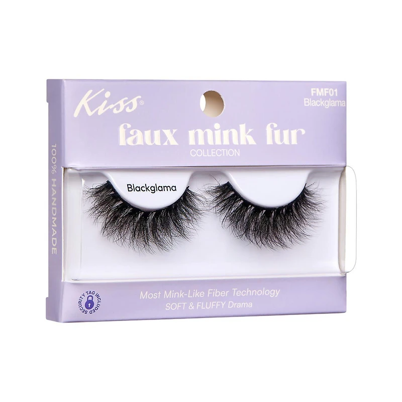 Kiss Faux Mink Fur Collection False Eyelashes, Blackglama
