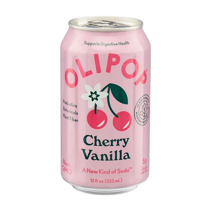 Olipop Cherry Vanilla Soda, 12 fl oz
