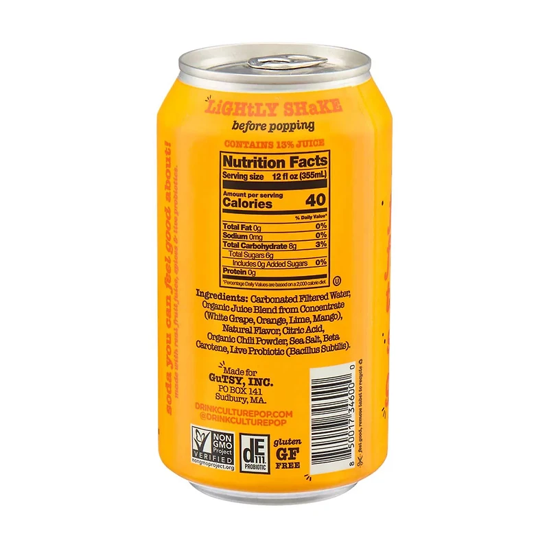 Culture Pop Soda, Orange Mango & Lime