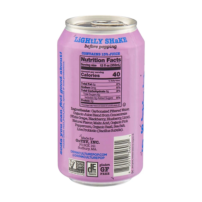 Culture Pop Soda, Wild Berries & Lime, 12 fl oz