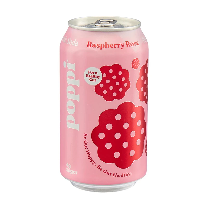 Poppi Raspberry Rose Prebiotic Soda, 12 fl oz