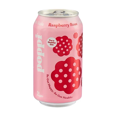 Poppi Raspberry Rose Prebiotic Soda, 12 fl oz