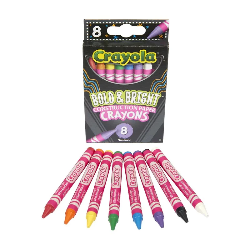 Crayola Bold & Bright Construction Paper Crayons, 8 ct