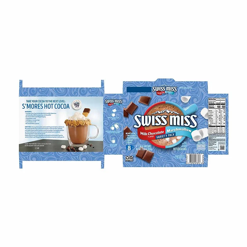 Swiss Miss Marshmallow & Milk Chocolate Hot Cocoa Mix Variety Pack, 8 ct