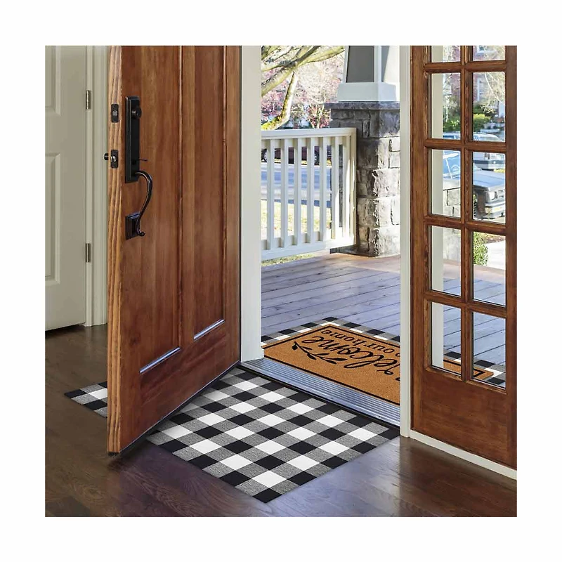 Checkered Mat, Black & White