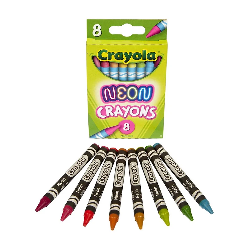 Crayola Nontoxic Neon Crayons, Pack of 8