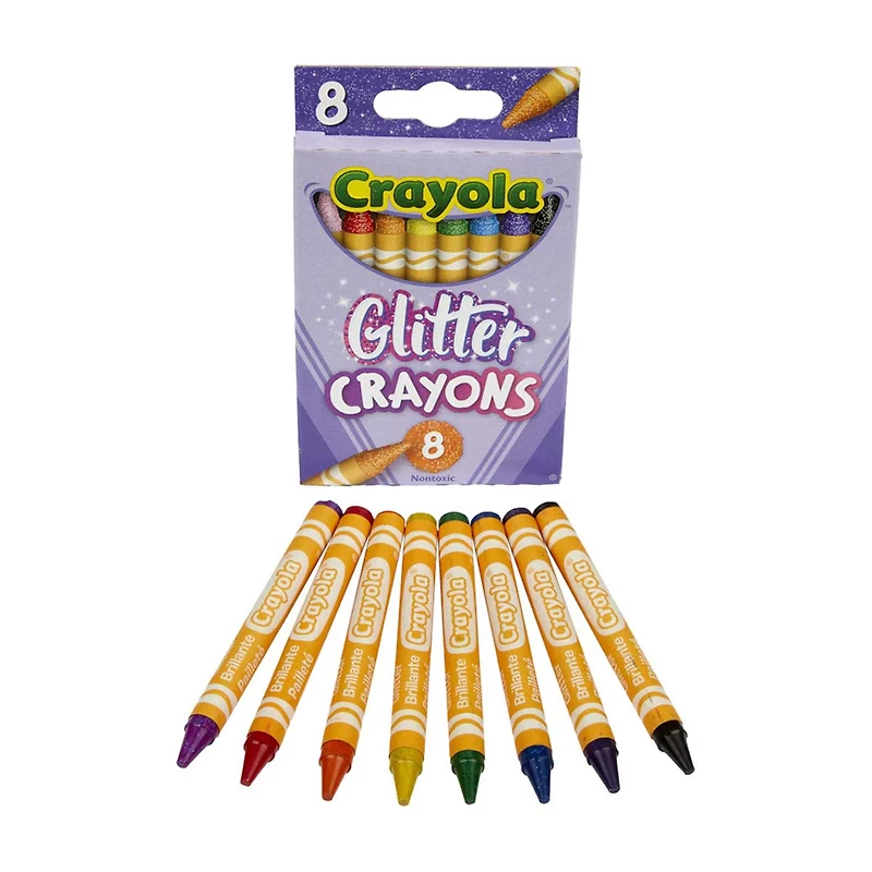 Crayola Nontoxic Glitter Crayons, Pack of 8