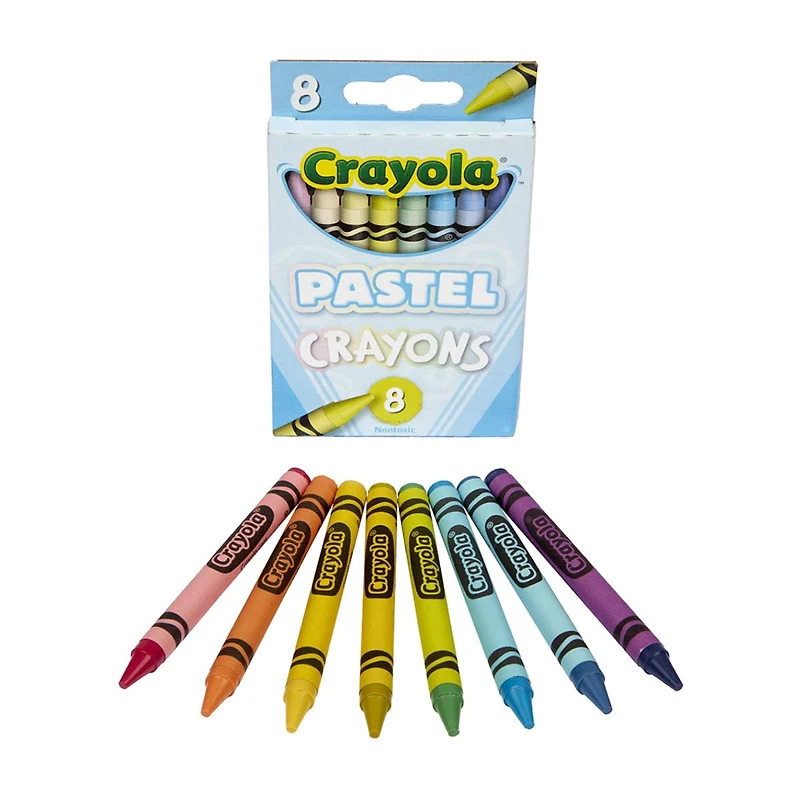 Crayola Nontoxic Pastel Crayons, Pack of 8