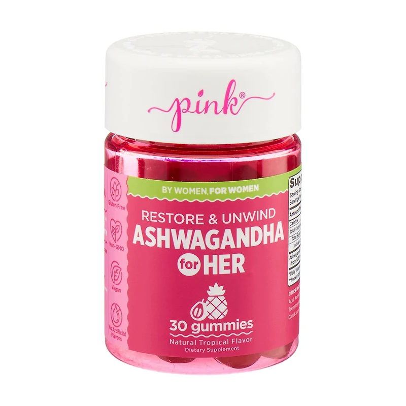 Pink Restore and Unwind Ashwagandha Gummies, 30 ct