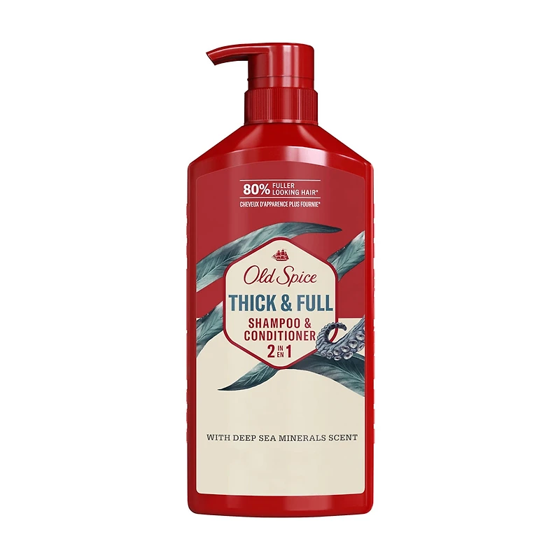 Old Spice Thick and Full 2IN1 Shampoo and Conditioner for Men, with deep sea minerals scent, 21.9 fl oz