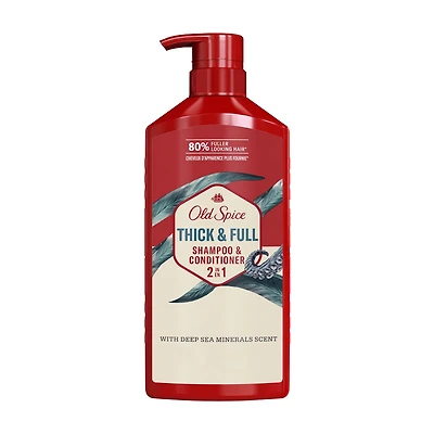 Old Spice Thick and Full 2IN1 Shampoo and Conditioner for Men, with deep sea minerals scent, 21.9 fl oz
