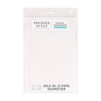 Premier Stylz Round Vinyl Tablecover with Felt Backing, White, 68.5 in