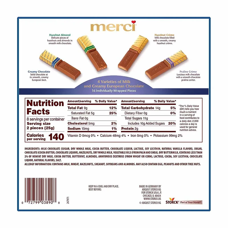 Merci Milk Chocolate Variety Pack, 7 oz