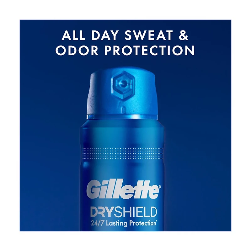 Gillette DryShield Dry Spray Antiperspirant Deodorant, Cool Wave